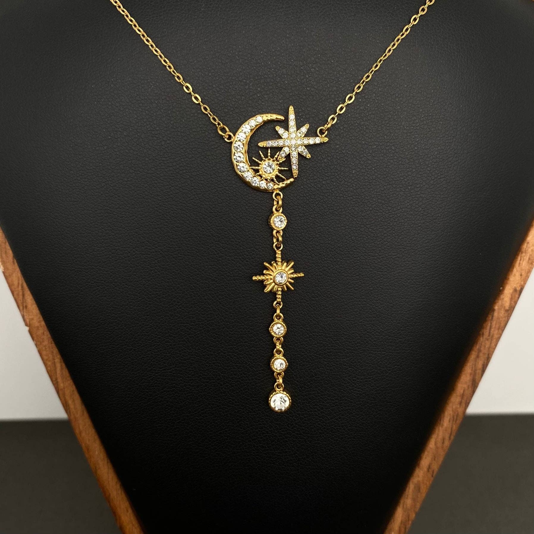 Sun Star 18K Gold Plated Stainless Steel Necklace - FGS/MS