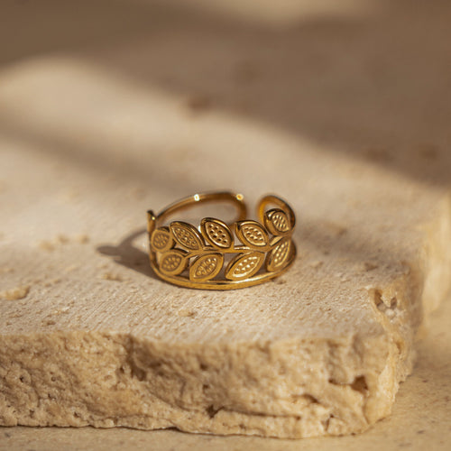 Branka Leaf Gold Ring ladies jewellery by FAYA & CO