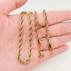 Twists Shape 18K Gold-plated Stainless Steel Chain - MJ/FGS