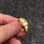 5 Opal 18K Gold Plated Stainless Steel Ring - FGS