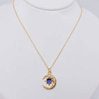 Fantastical Crystal Star Moon Pendant Necklace - MS