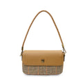 Islander Caithness Clutch in beige dogtooth tweed