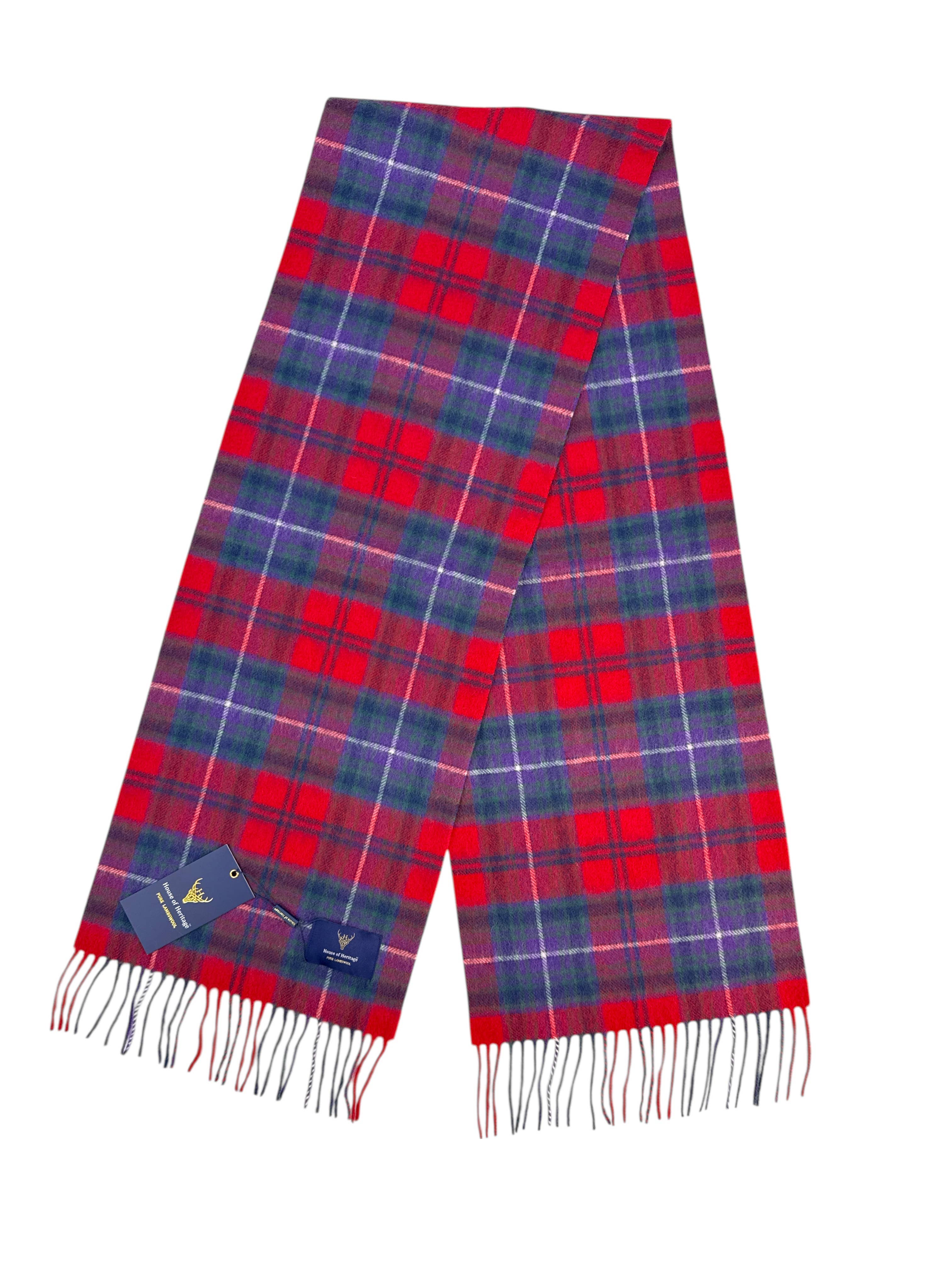 Lindsay Clan Tartan - 100% Lambswool Scarf