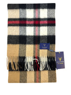 Thompson Clan Exploded Camel Tartan - 100% Lambswool Scarf