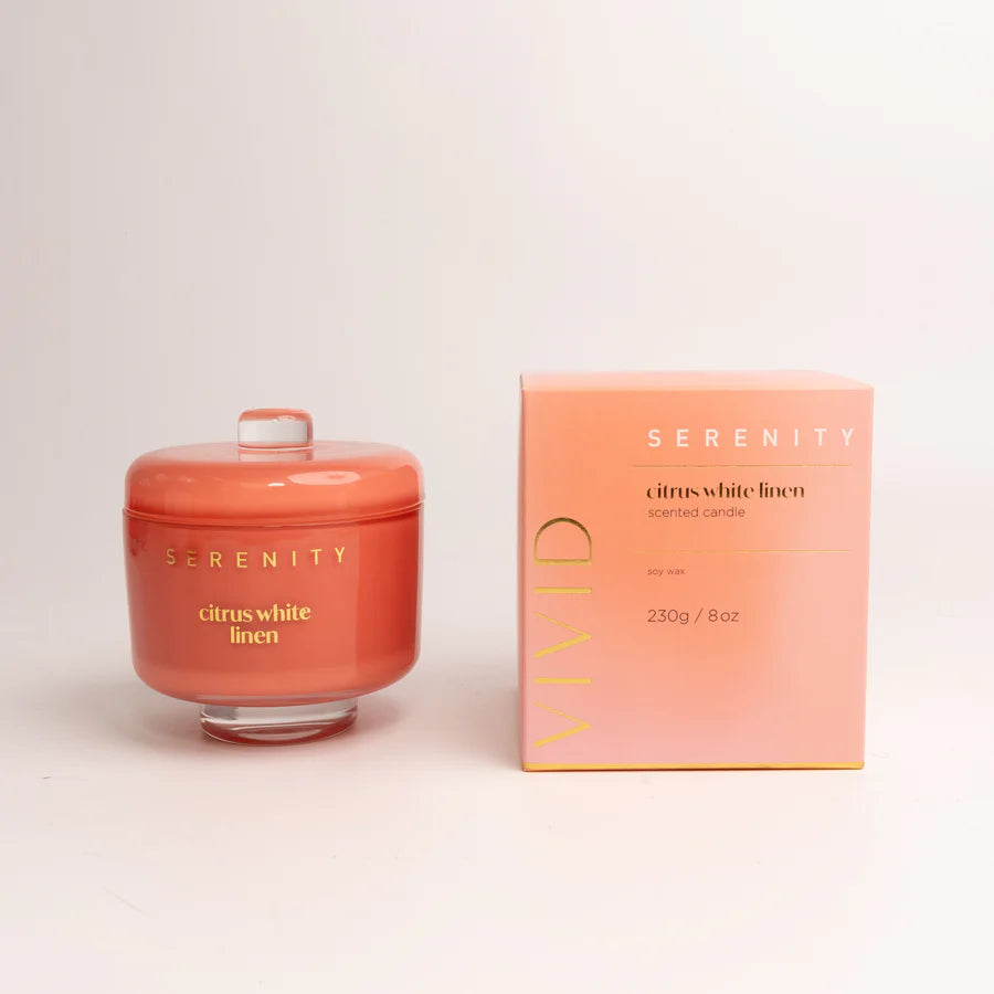 Citrus White Linen scented soy candle 230g