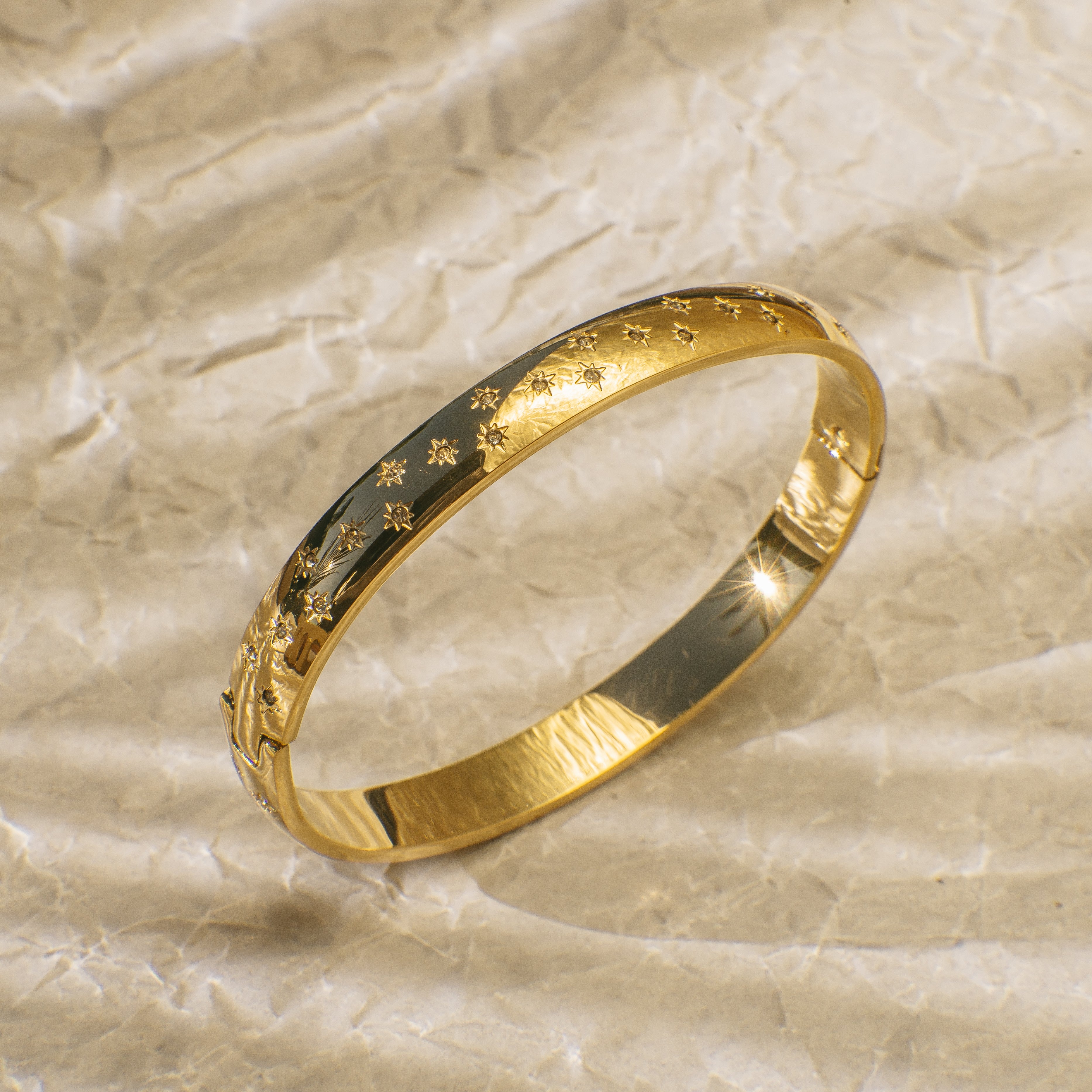 Csilla Twinkle Gold Bangle ladies jewellery by FAYA & CO