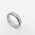 Luminous Stainless Steel Star Moon Rotatable Ring - MS