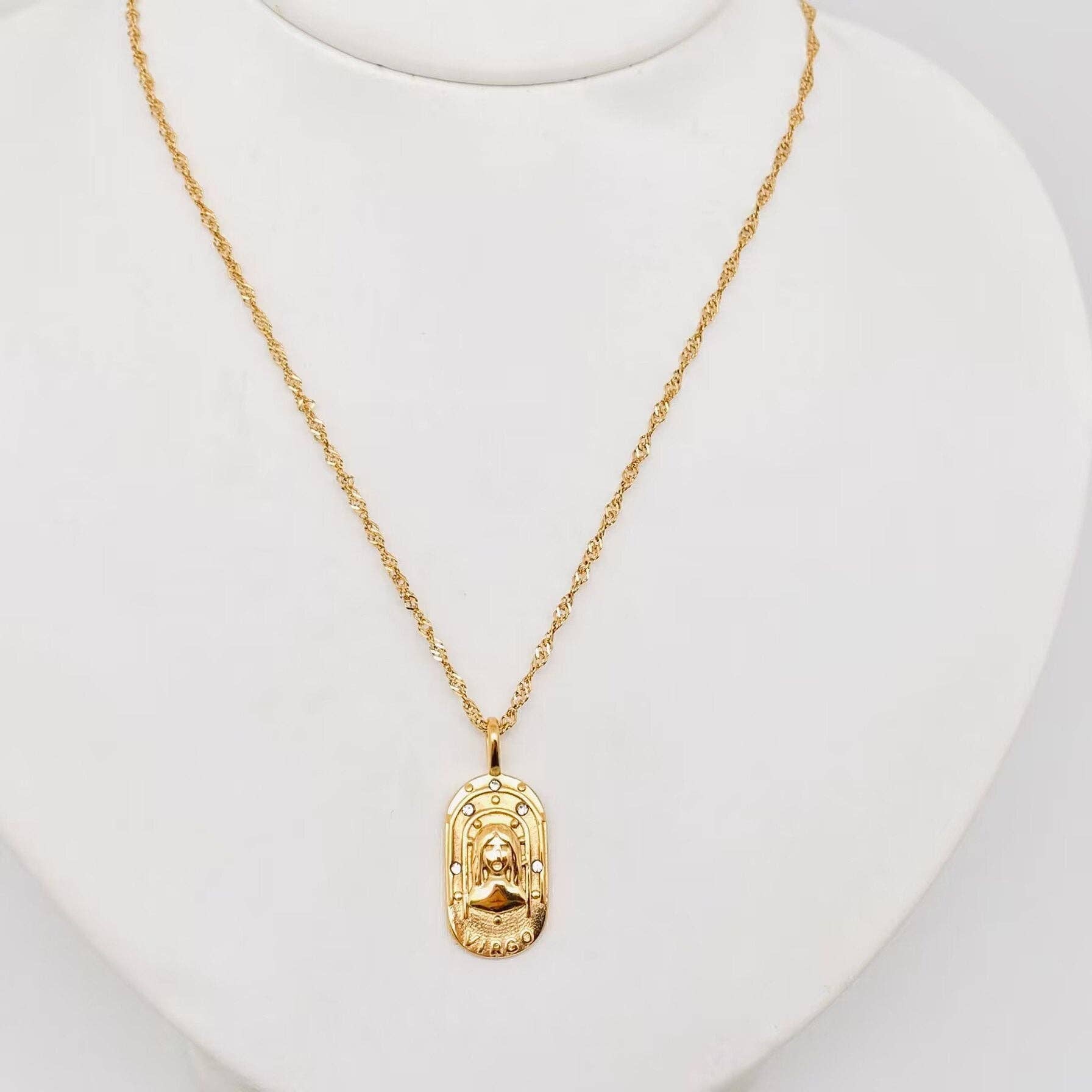 Zodiac Design 18K Gold Plated 12 Constellation Necklace -FGS