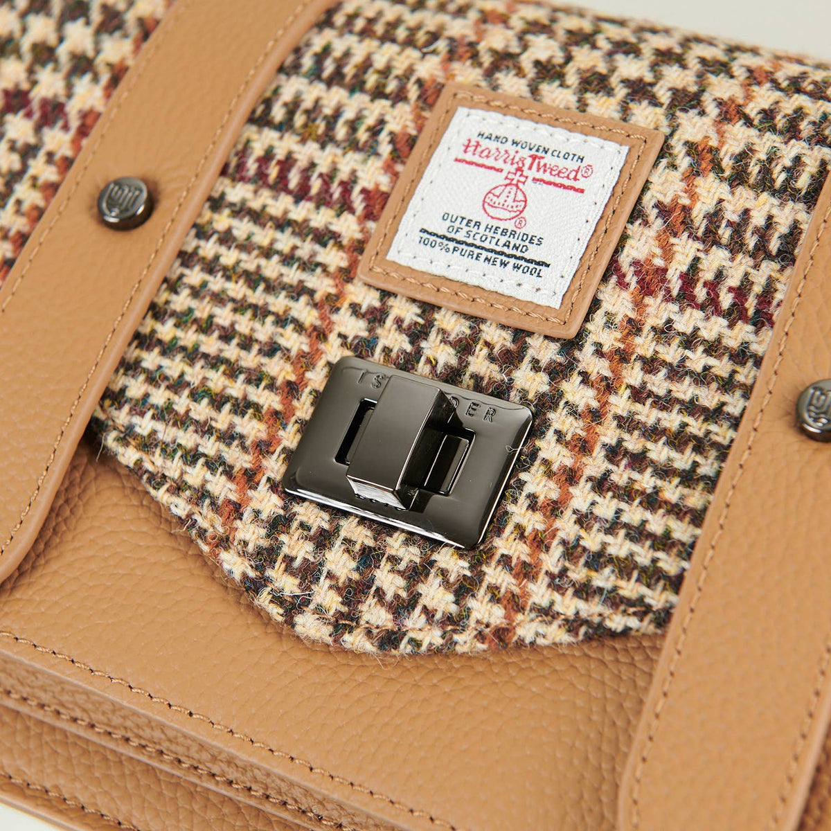The Leather Medium Satchel - Islander Check