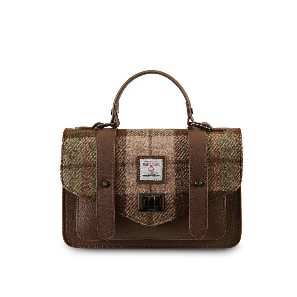 The Leather Medium Satchel - Islander Check