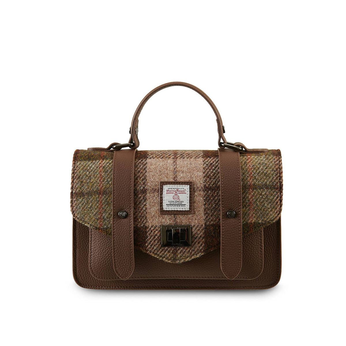 The Leather Medium Satchel - Islander Check