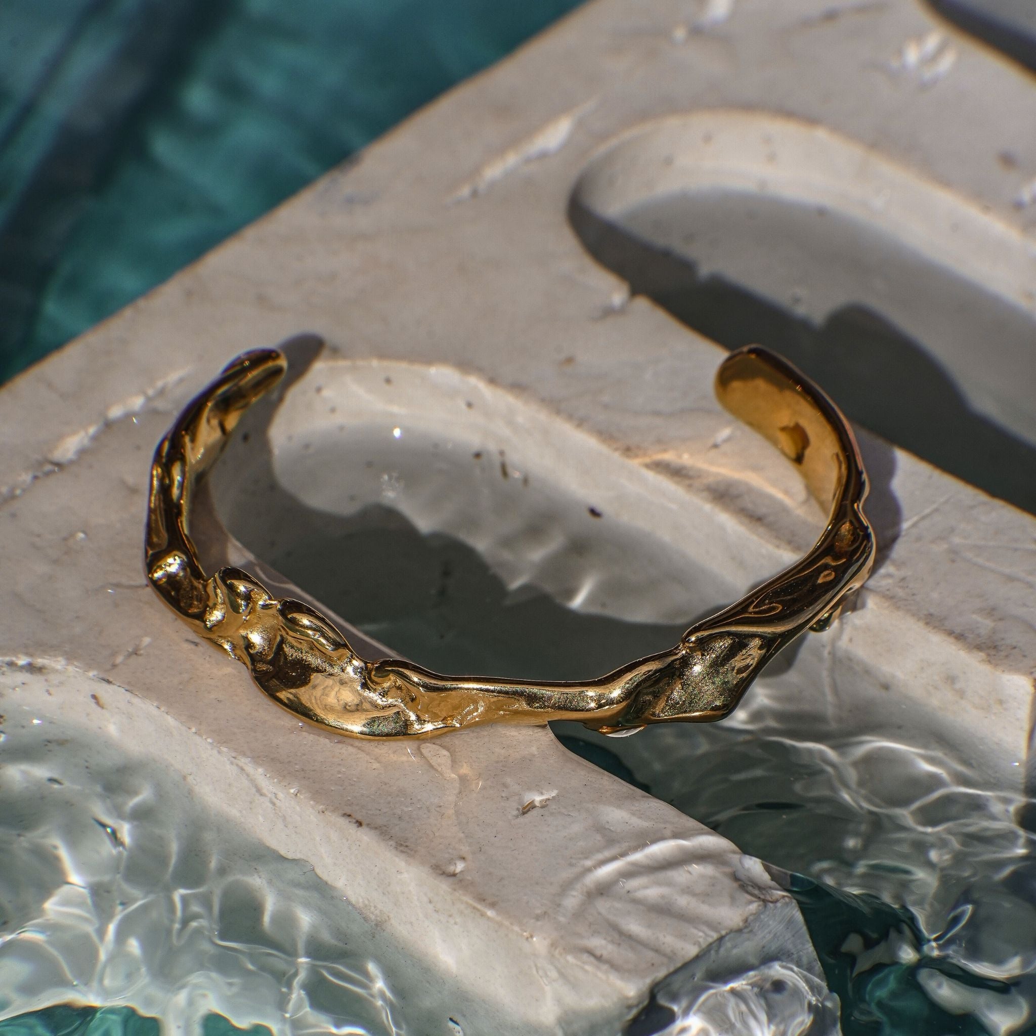 Darina Gold Organic Cuff Brac ladies jewellery by FAYA & CO