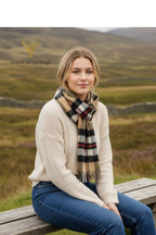Thompson Clan Exploded Camel Tartan - 100% Lambswool Scarf