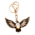 Gold tone champagne coloured crystal eagle keyring
