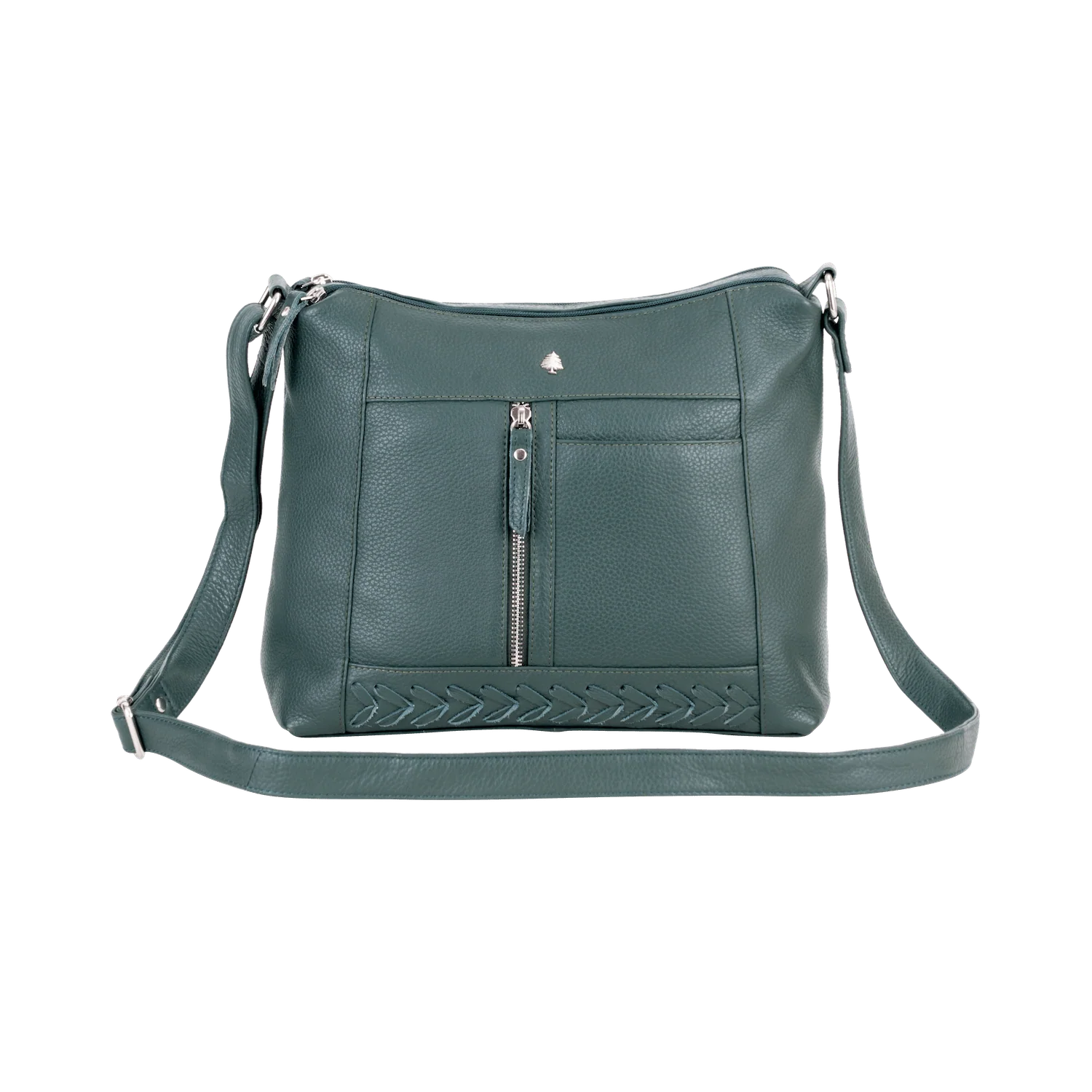 Greenwood Structured Zip Handbag - Green