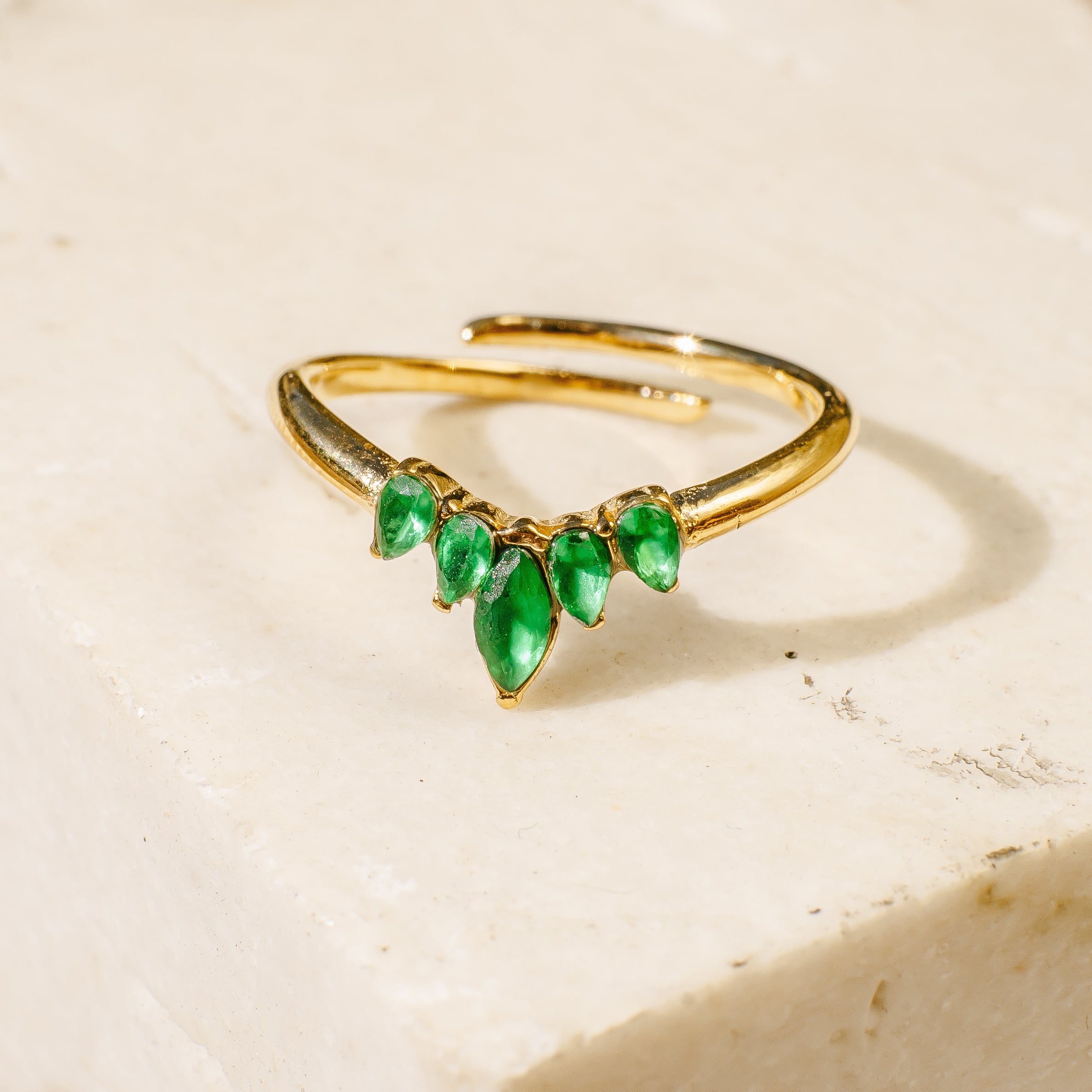 Eleni Emerald Gold Ring ladies jewellery by FAYA & CO