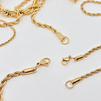 Twists Shape 18K Gold-plated Stainless Steel Chain - MJ/FGS
