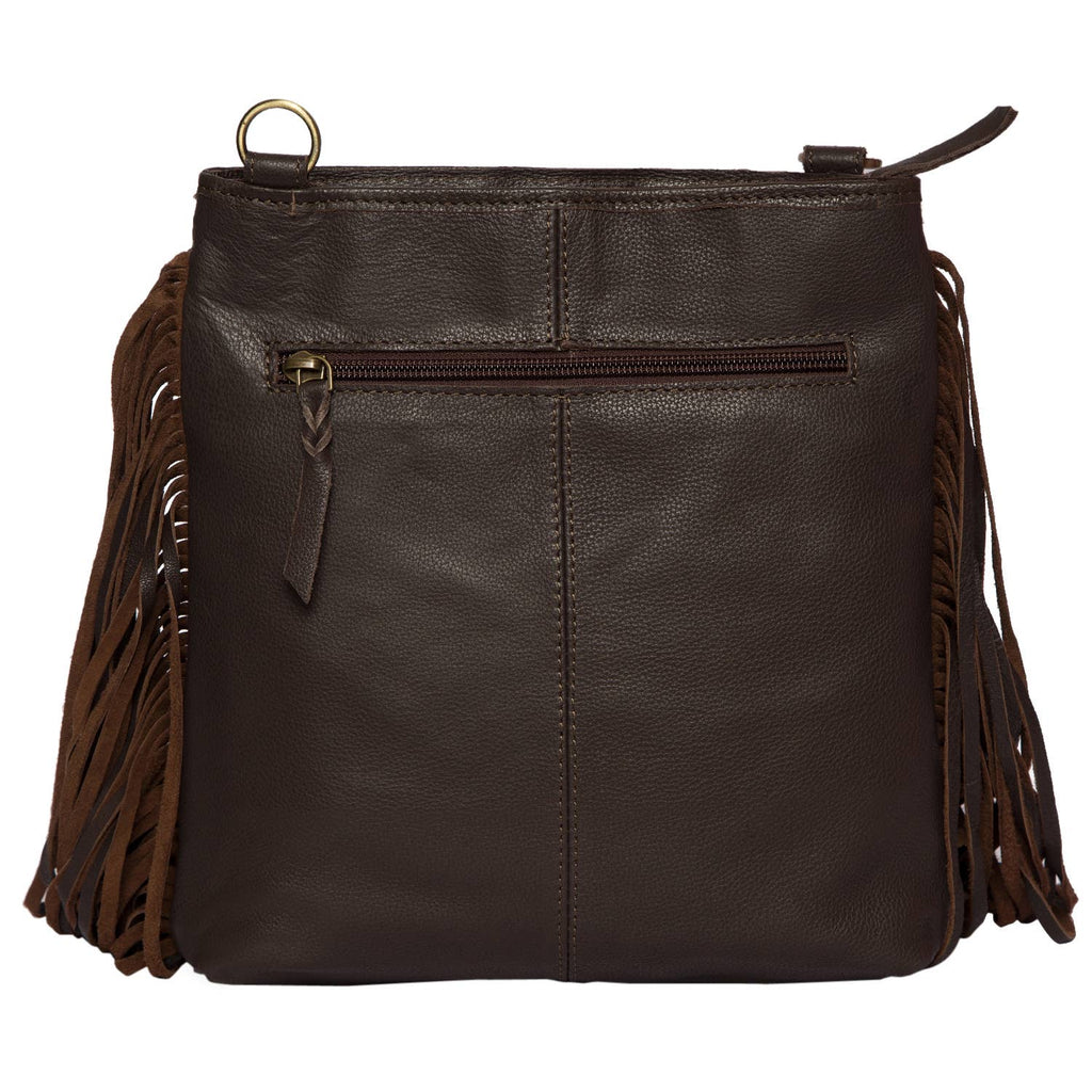 Hand Painted Tooling Lthr Sling Cowhide Bag - Clarence (AB72