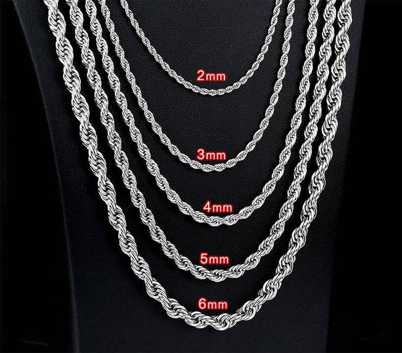Stainless Steel Twist Chain Necklace - MJ/MNP