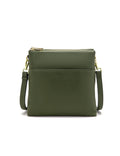 Serenade Leather Freya Multicompartment Leather XBody Bag - Olive leather handbag