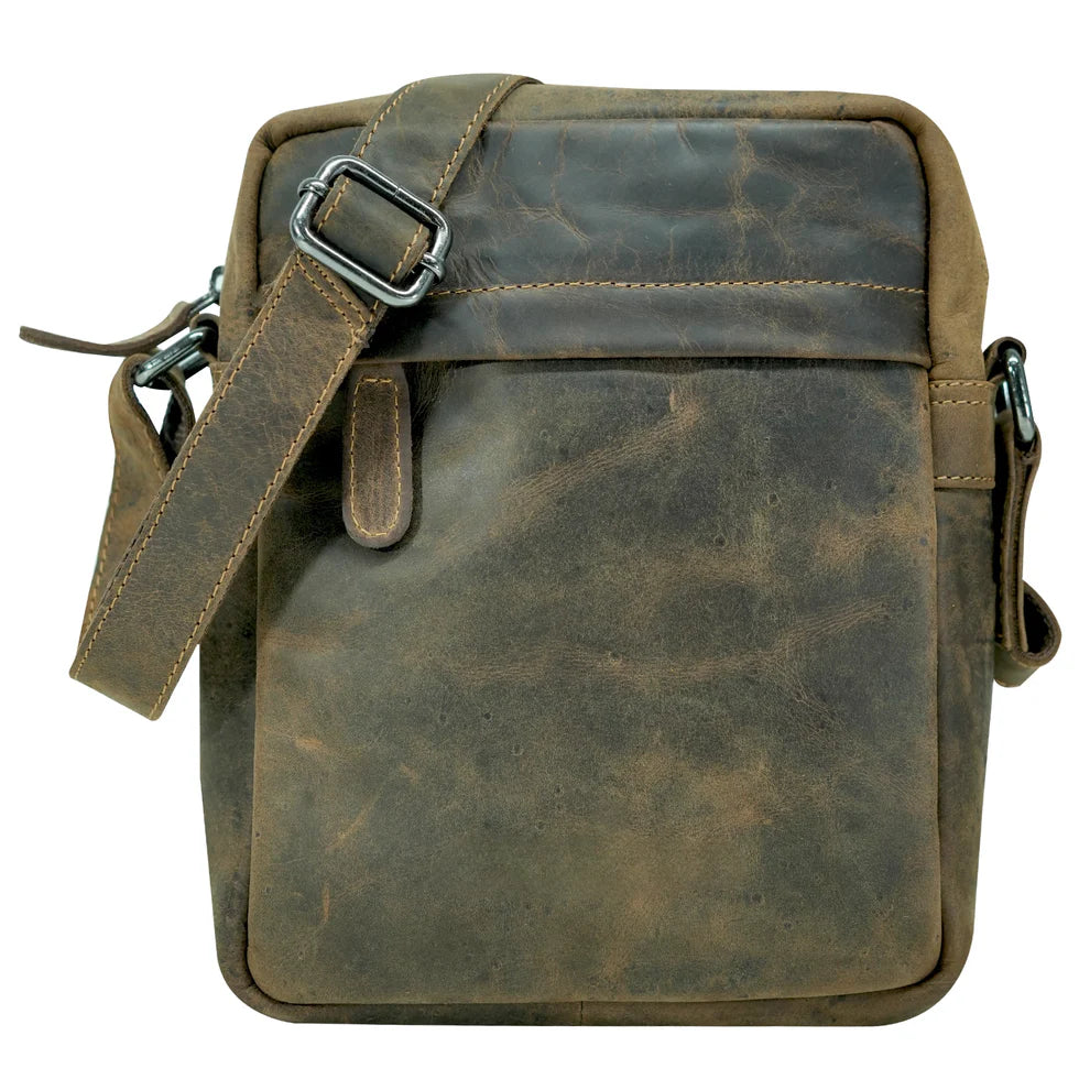 Small Leather Crossbody Bag - Brown by Cenzoni Fashions