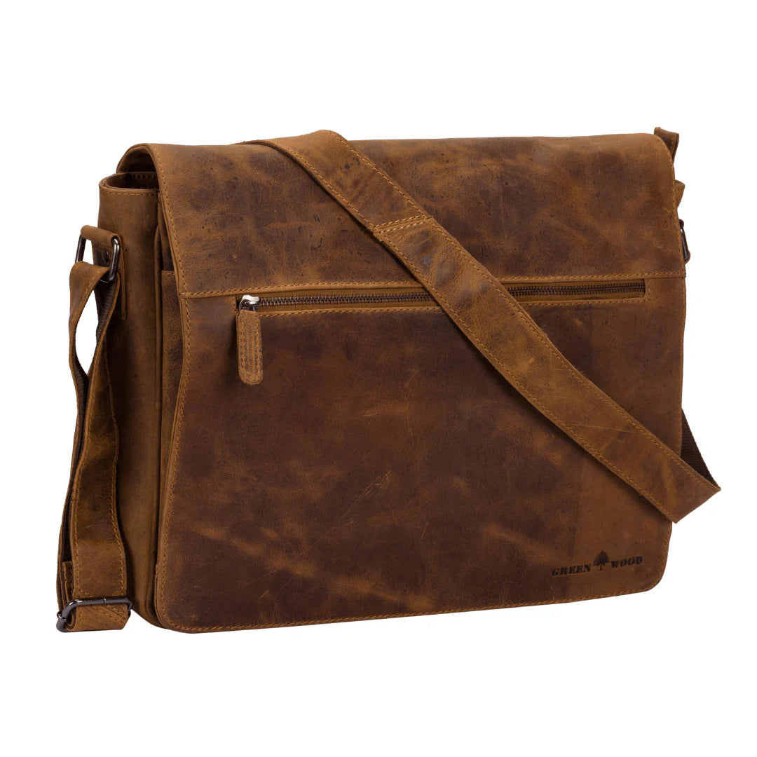 Greenwood Ryder Messenger Bag - Brown by GreenWood