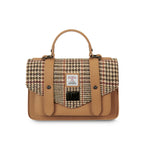 Islander Leather Medium Satchel in Dogtooth