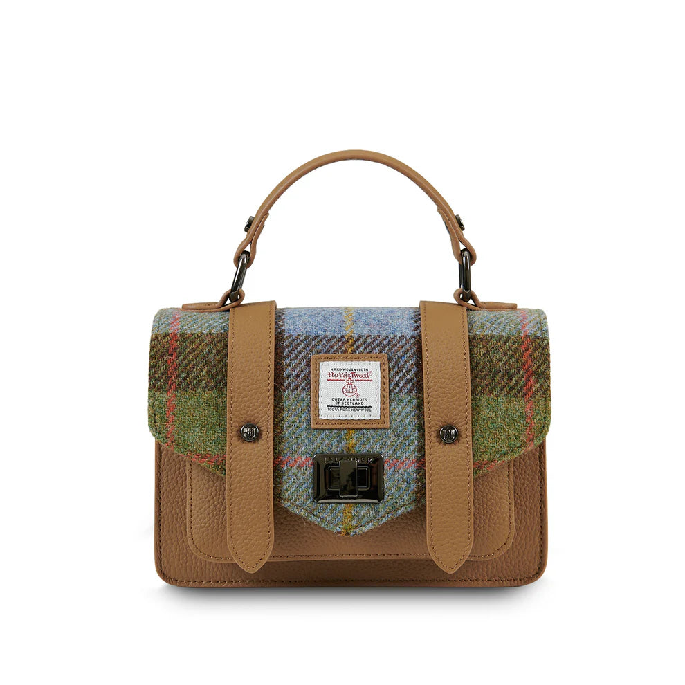Islander Leather Mini Satchel in Dogtooth