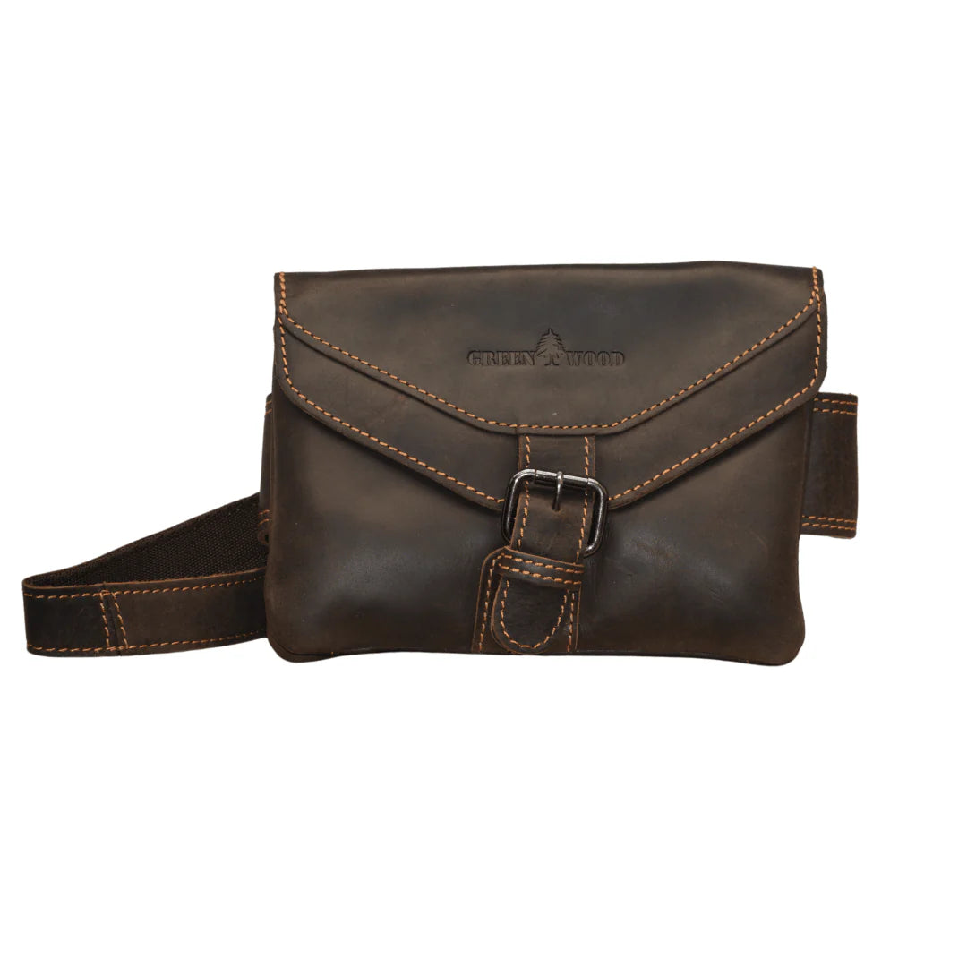 Greenwood Jax Leather Waist Pack - Brown by GreenWood