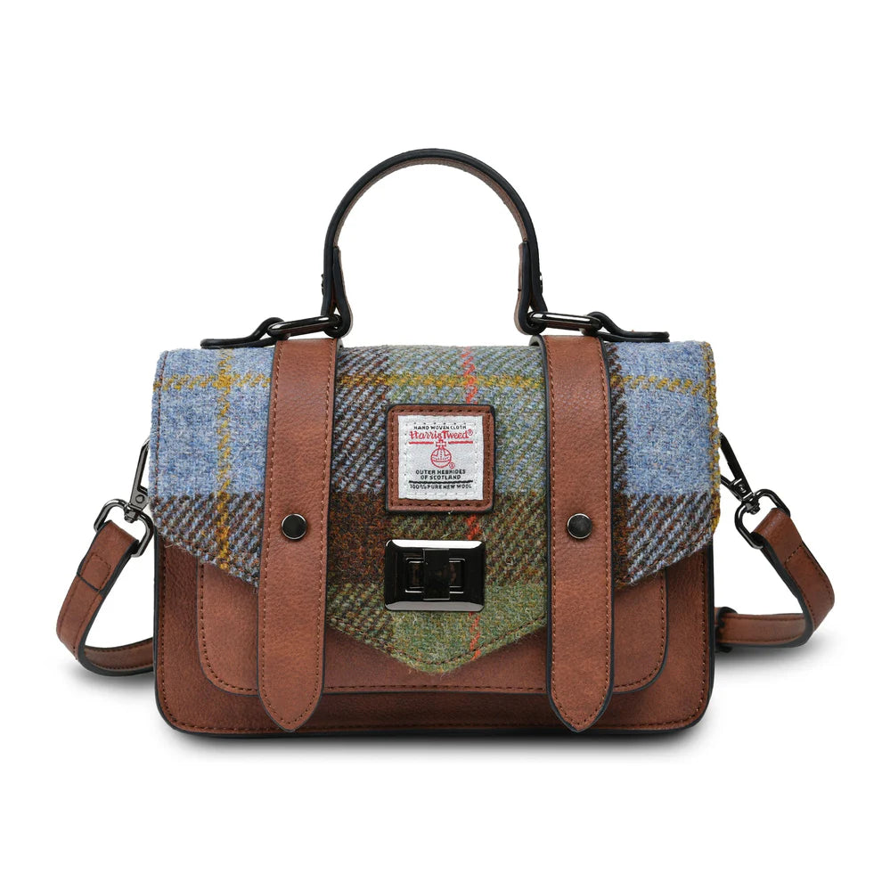 Islander Mini Satchel in Chestnut Blue Tartan