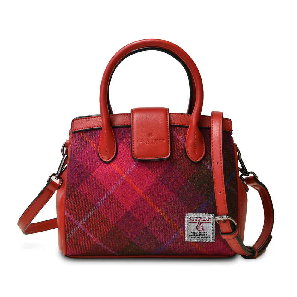 Islander Mini Tiree Tote in fuchsia tartan