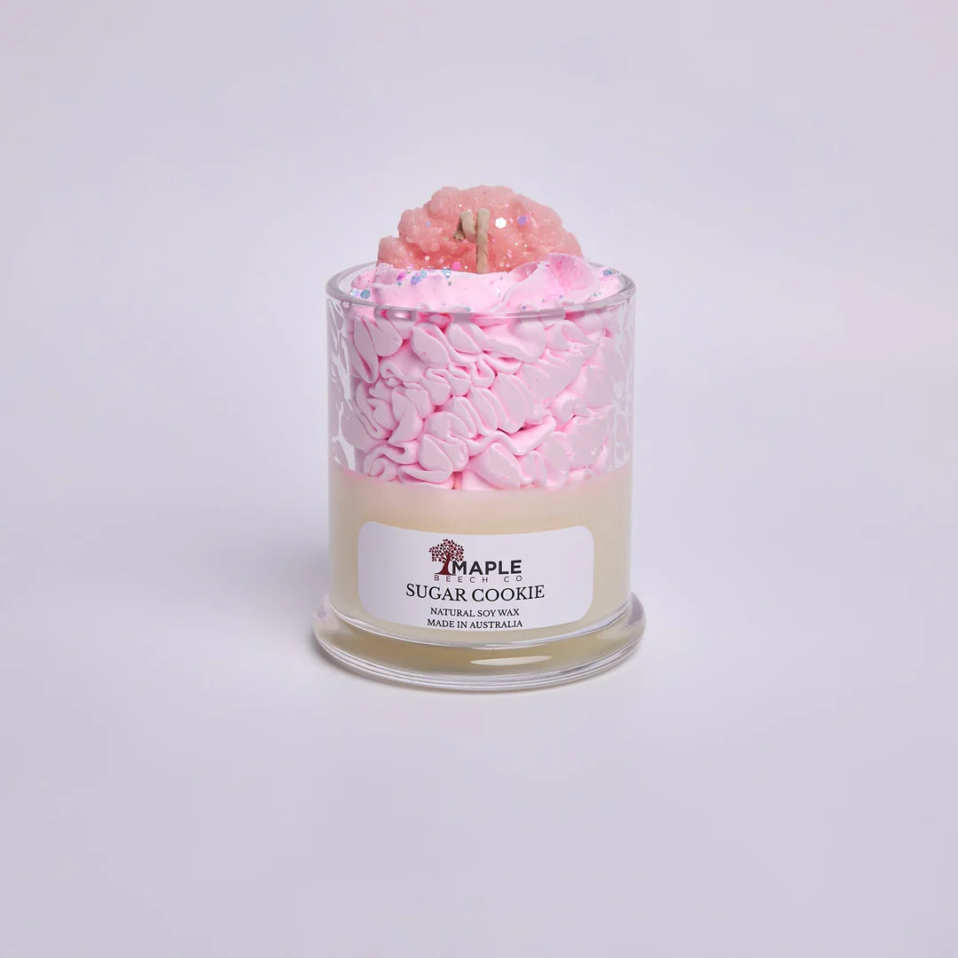 Sugar Cookie Dessert Candle dessert-shaped scented soy candle by Maple Beech