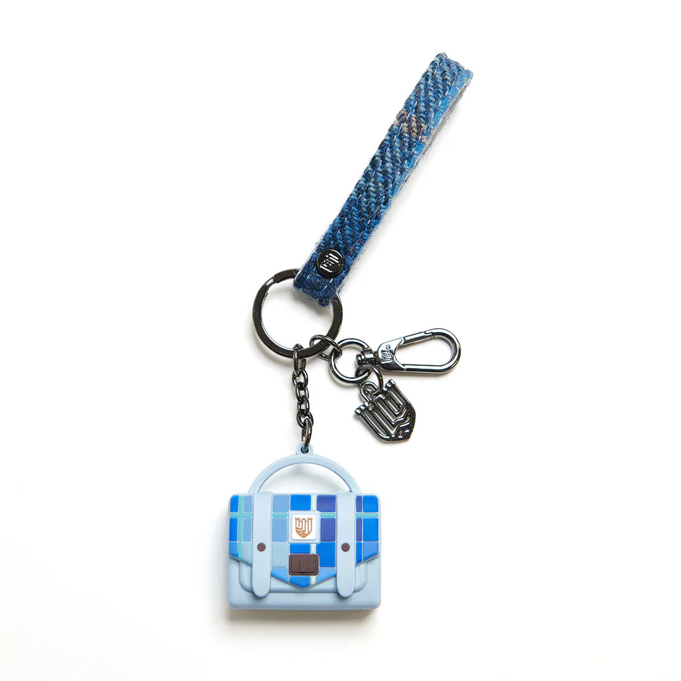 Islander mini tartan satchel keyring in Blue Tartan