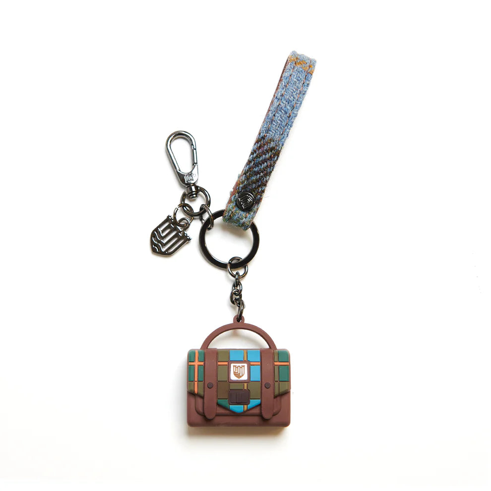 Islander mini tartan satchel keyring in Fuchsia Tartan