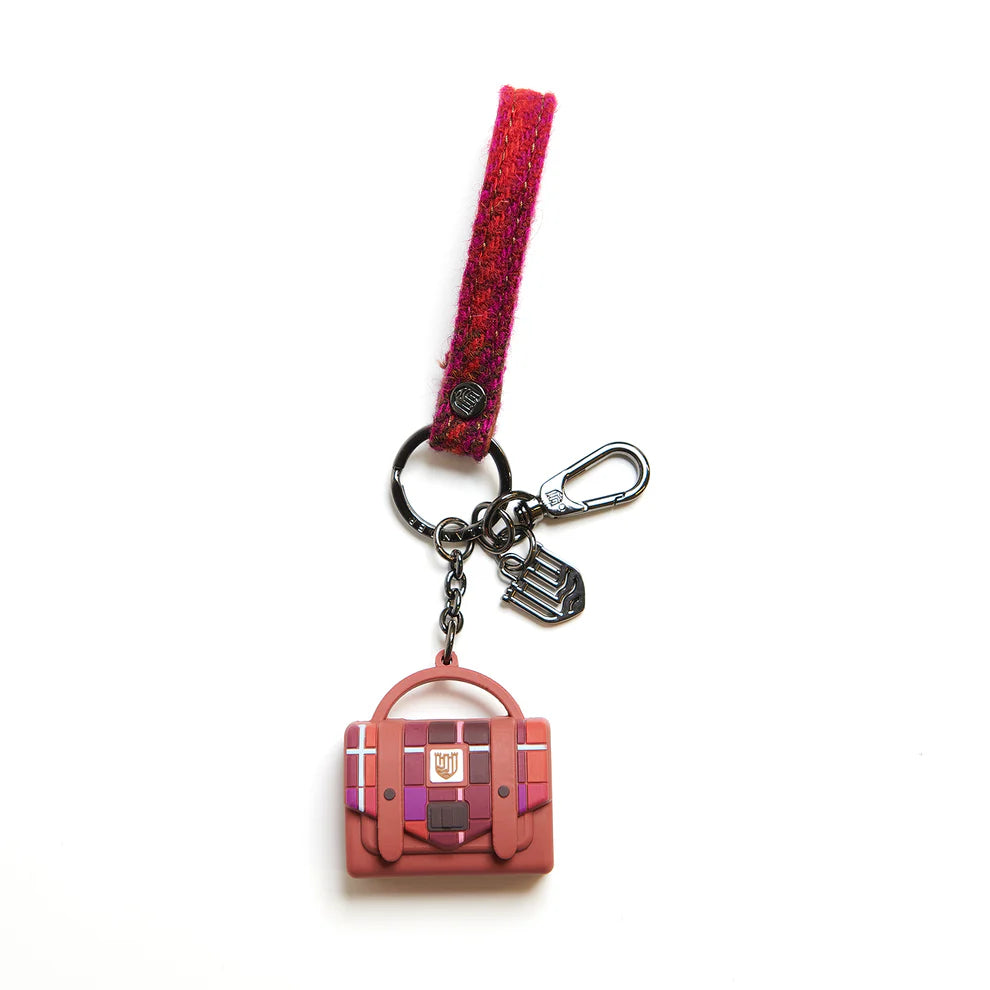 Islander mini tartan satchel keyring in Green Tartan