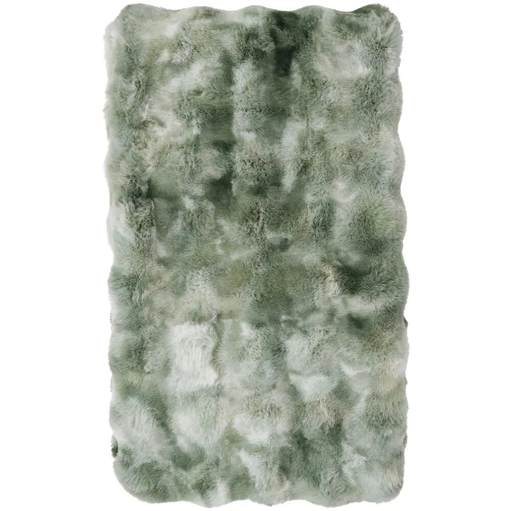 Throw Lux Dappled Sage 130 x150 luxury faux fur by LaVida Trading