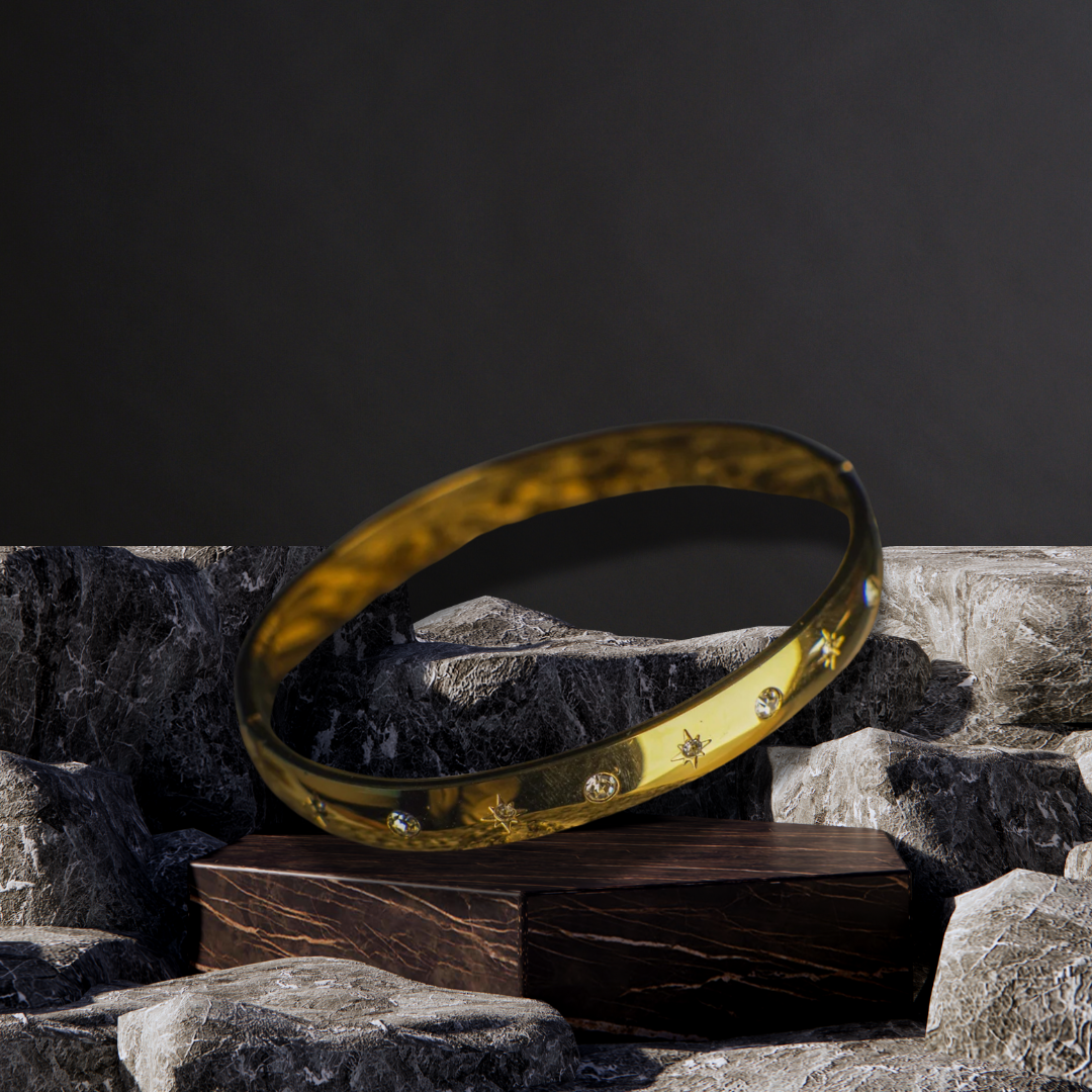 Timea Gold Celestial bangle Bracelet With Crystals ladies jewellery by FAYA & CO