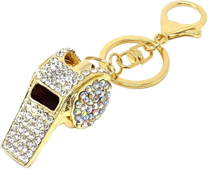 Gold tone whistle keyring