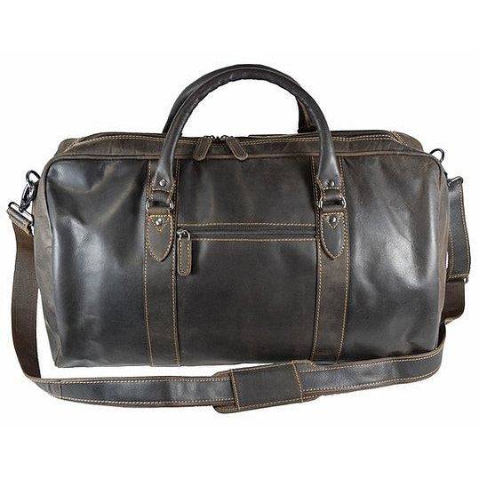 Large Leather Duffle Bag - Brown
