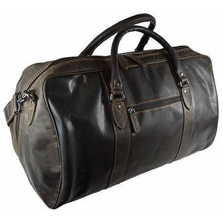 Large Leather Duffle Bag - Brown